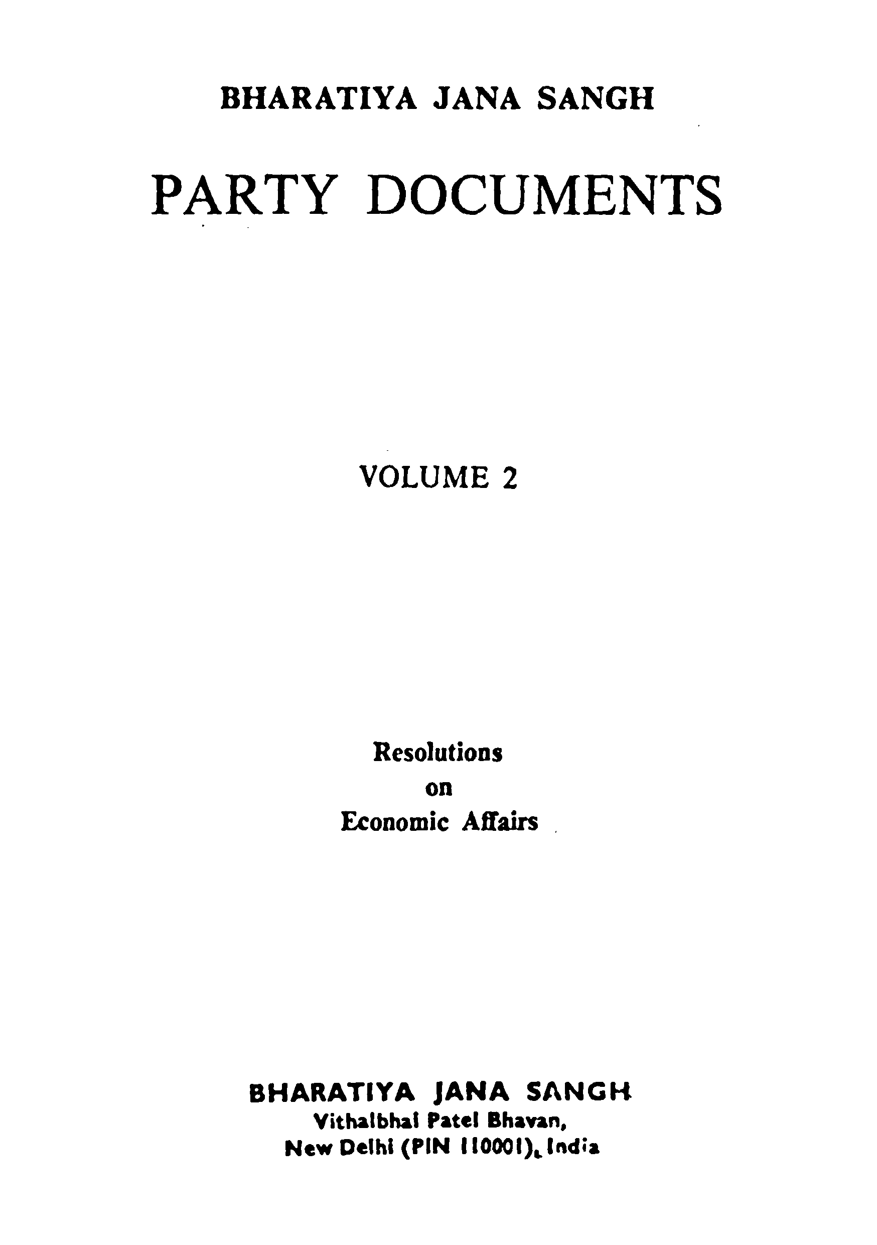 Bharatiya janasang party document Vol-2