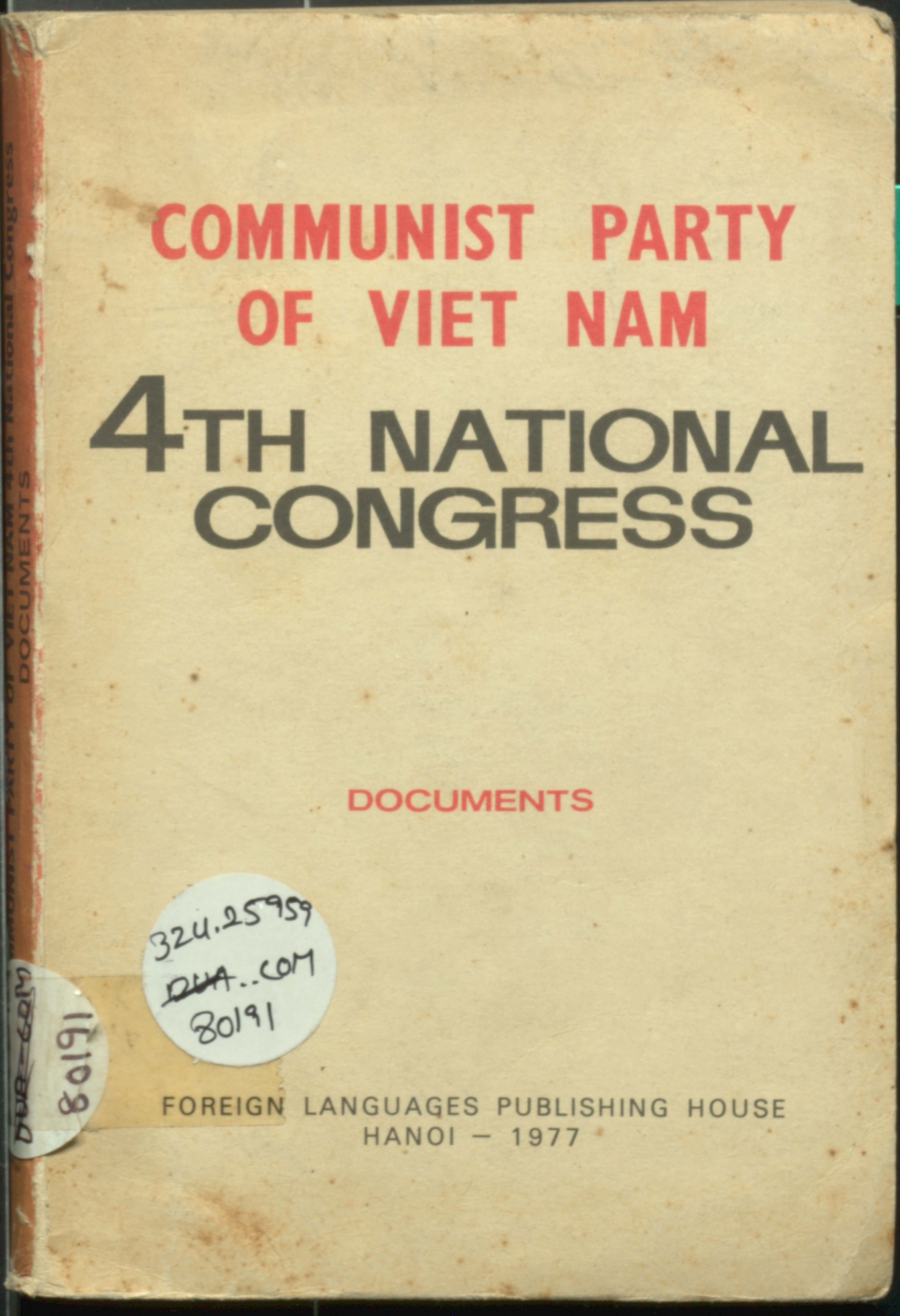 Communist party of viet nam fourth national congress documents