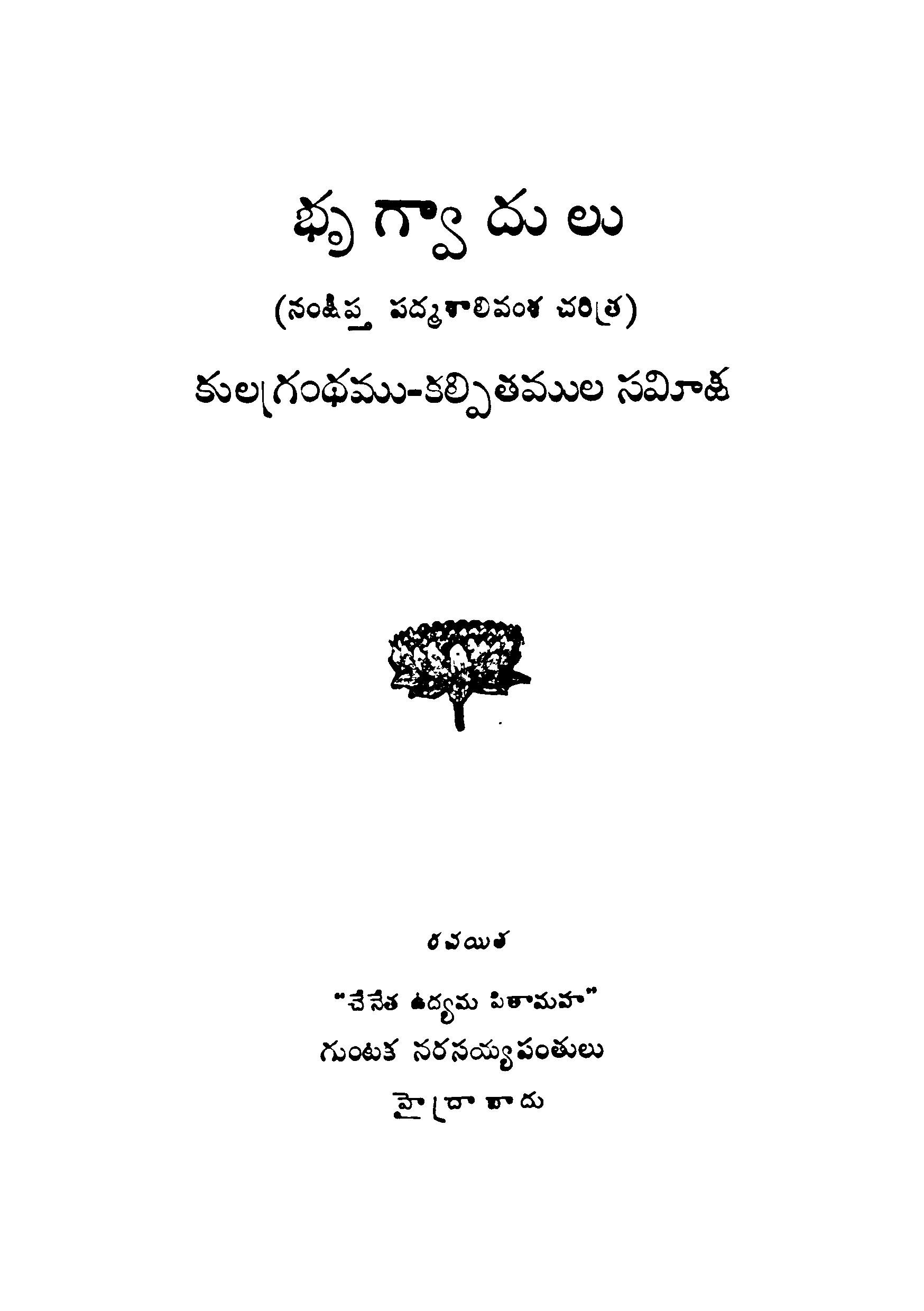Brugwadulu (sankshipta padmashali vamsha charitra)
