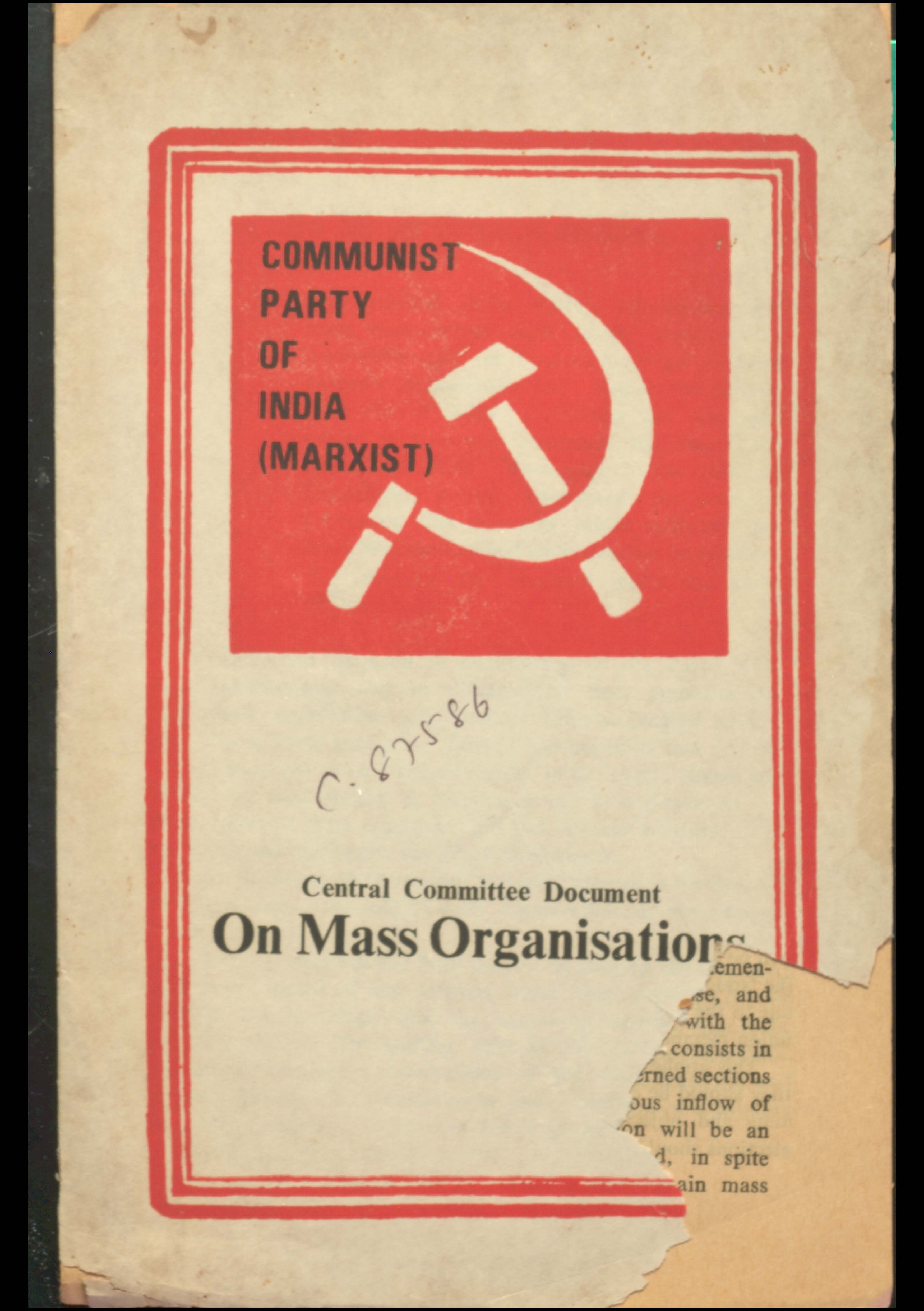 C.C.Documents On Mass Organisation