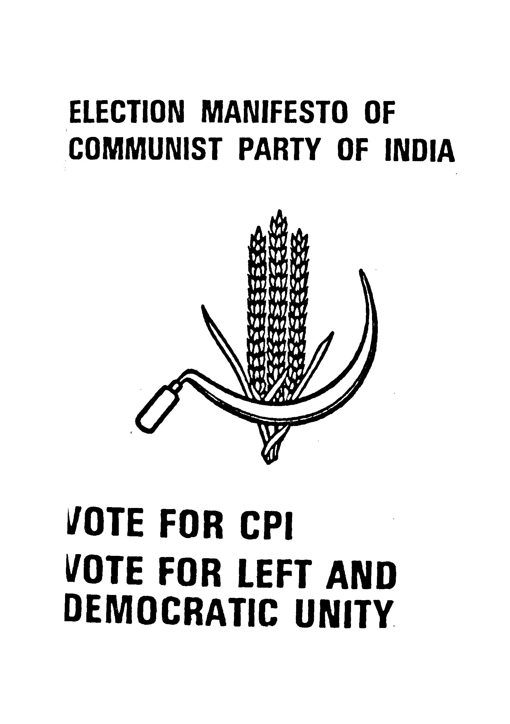 Election manifesto  of Communist Party of india