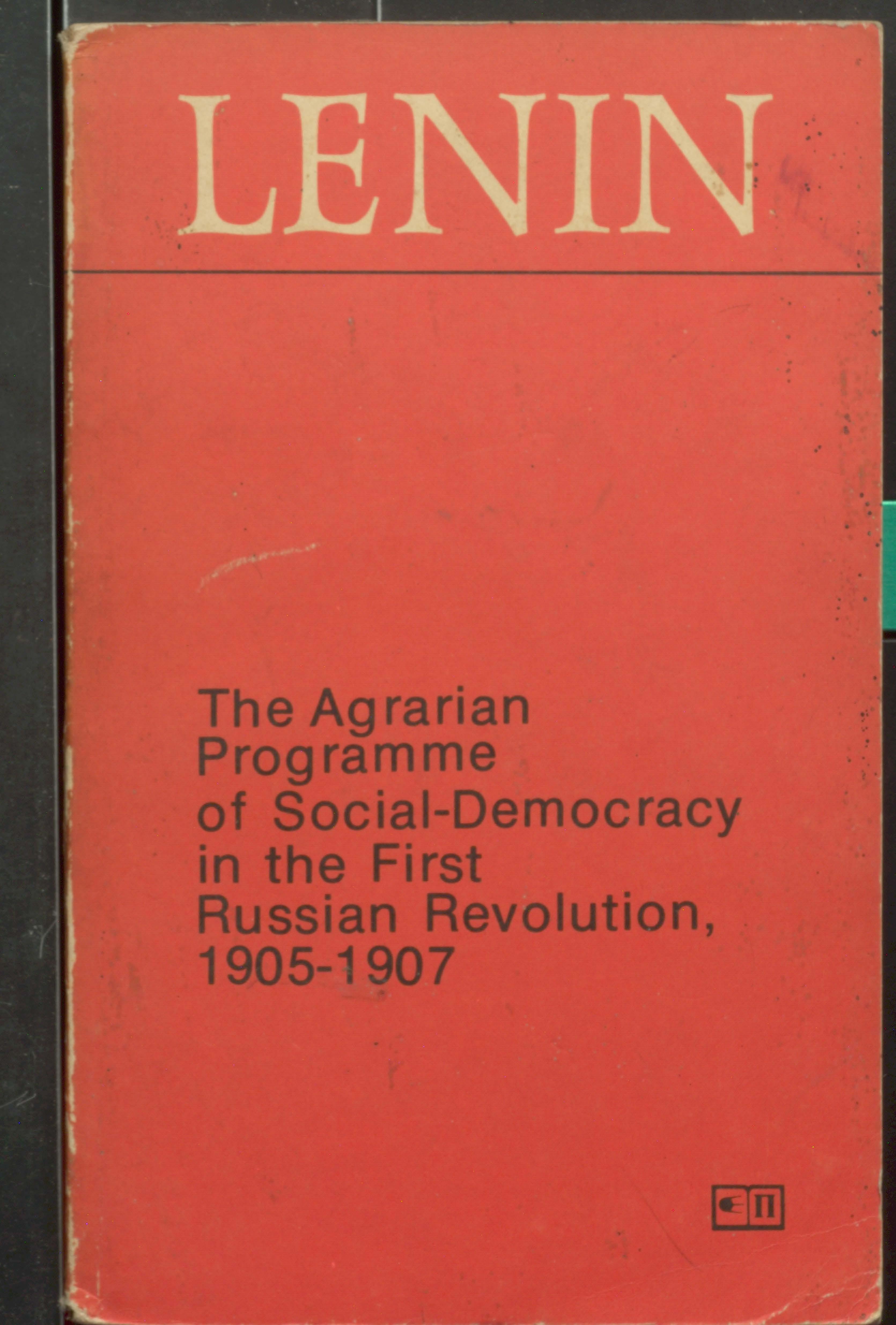 The Agrarian Programme Of Social-Democracy LENIN