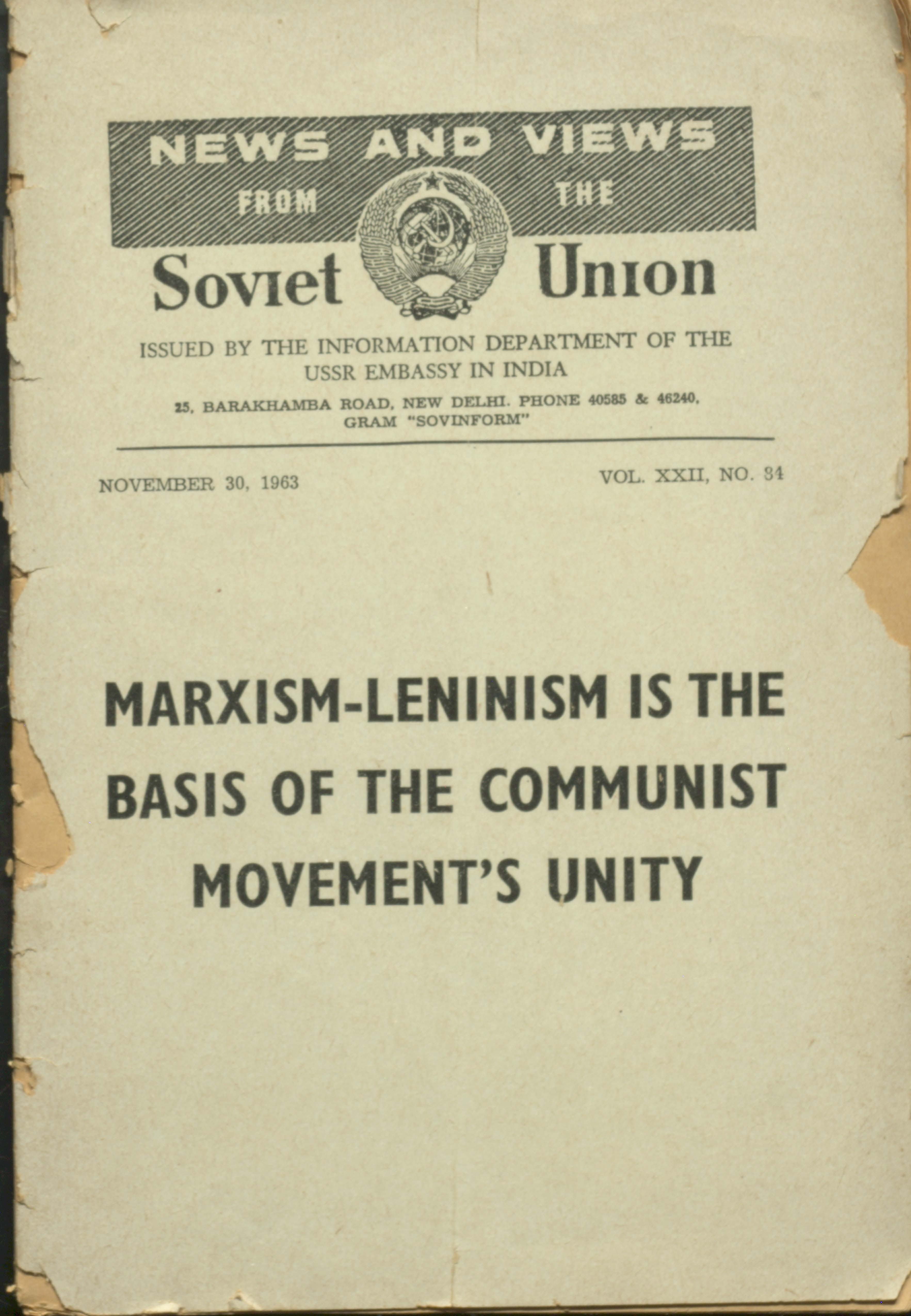 Marxism leninism is the basis of the communist movement's vnity