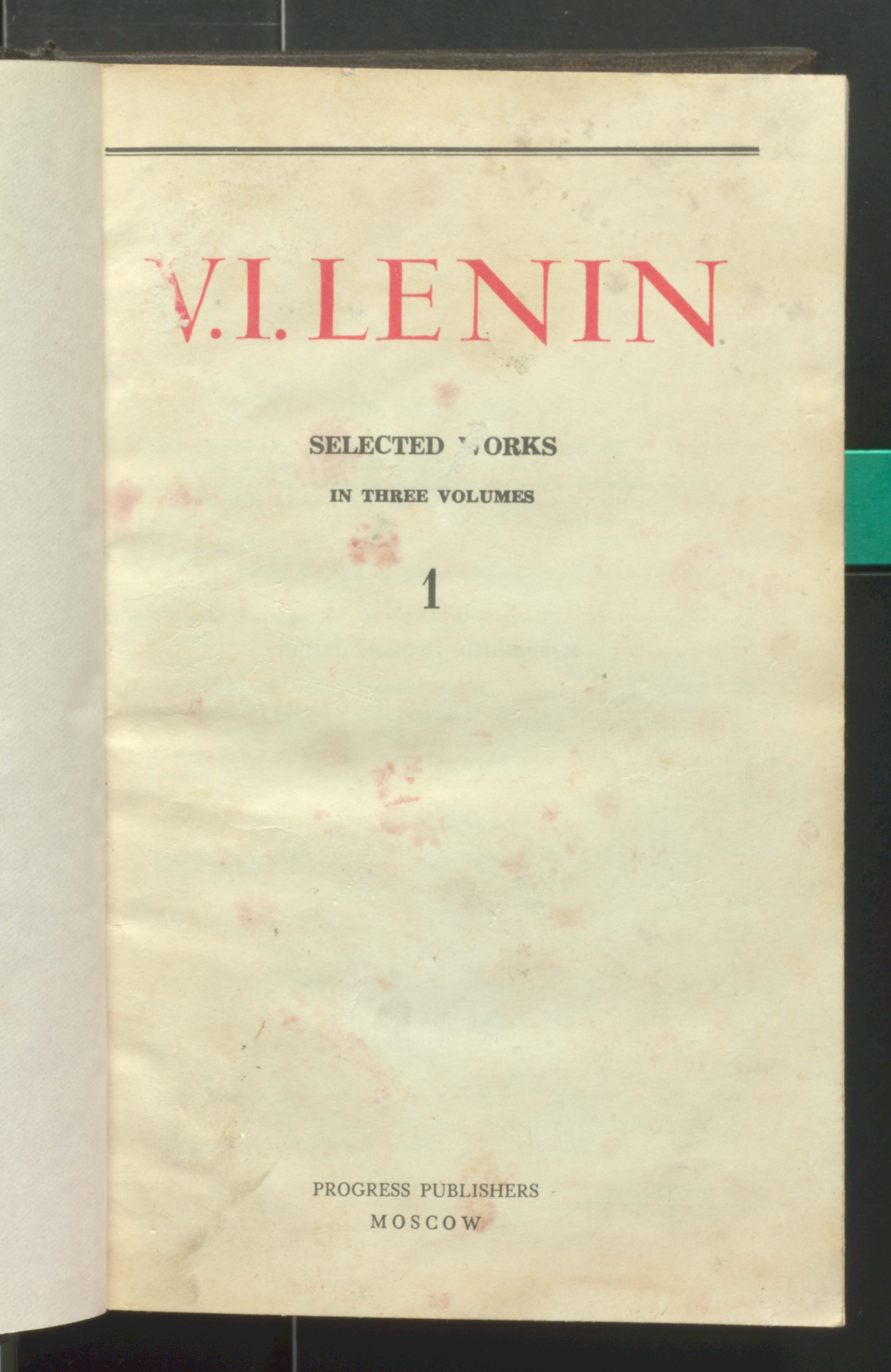 V.I.LENIN selected works in three (vol-1)