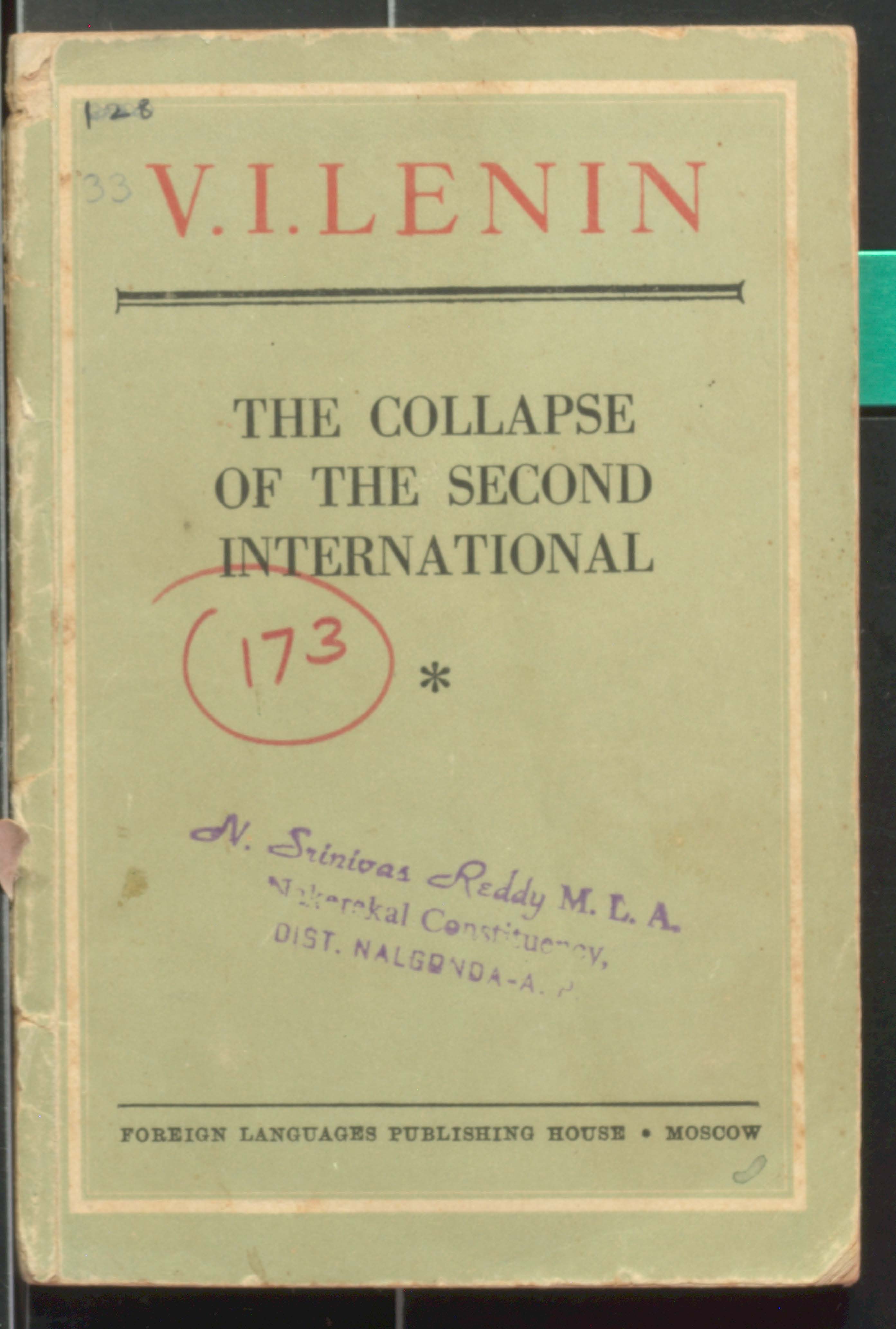 V.I.Lenin the collapse of the second international