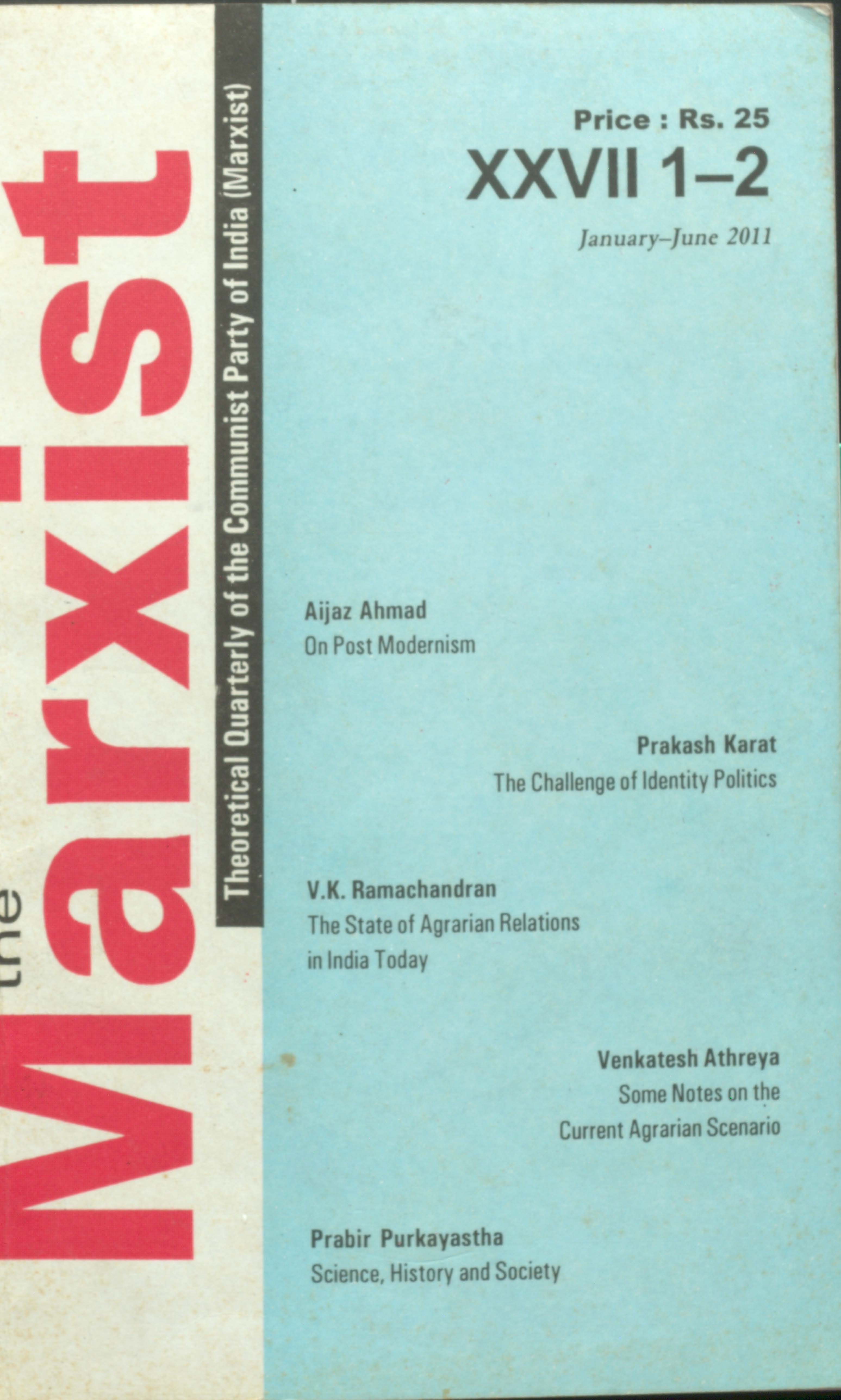 The Marxist (XXVll 1-2 January-june 2011)