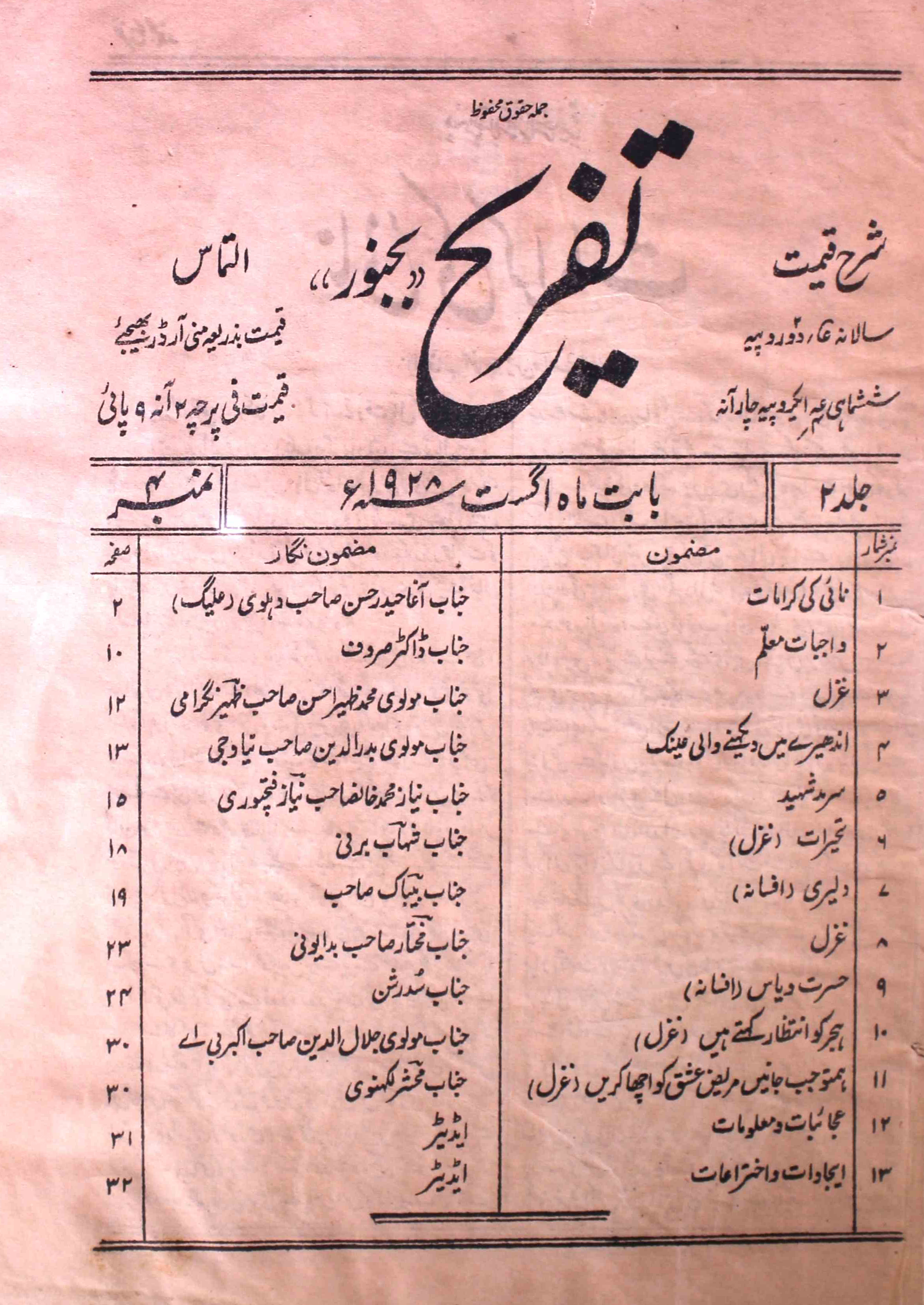 tafreeh-shumaara-number-004-mohammad-rafeeq-magazines