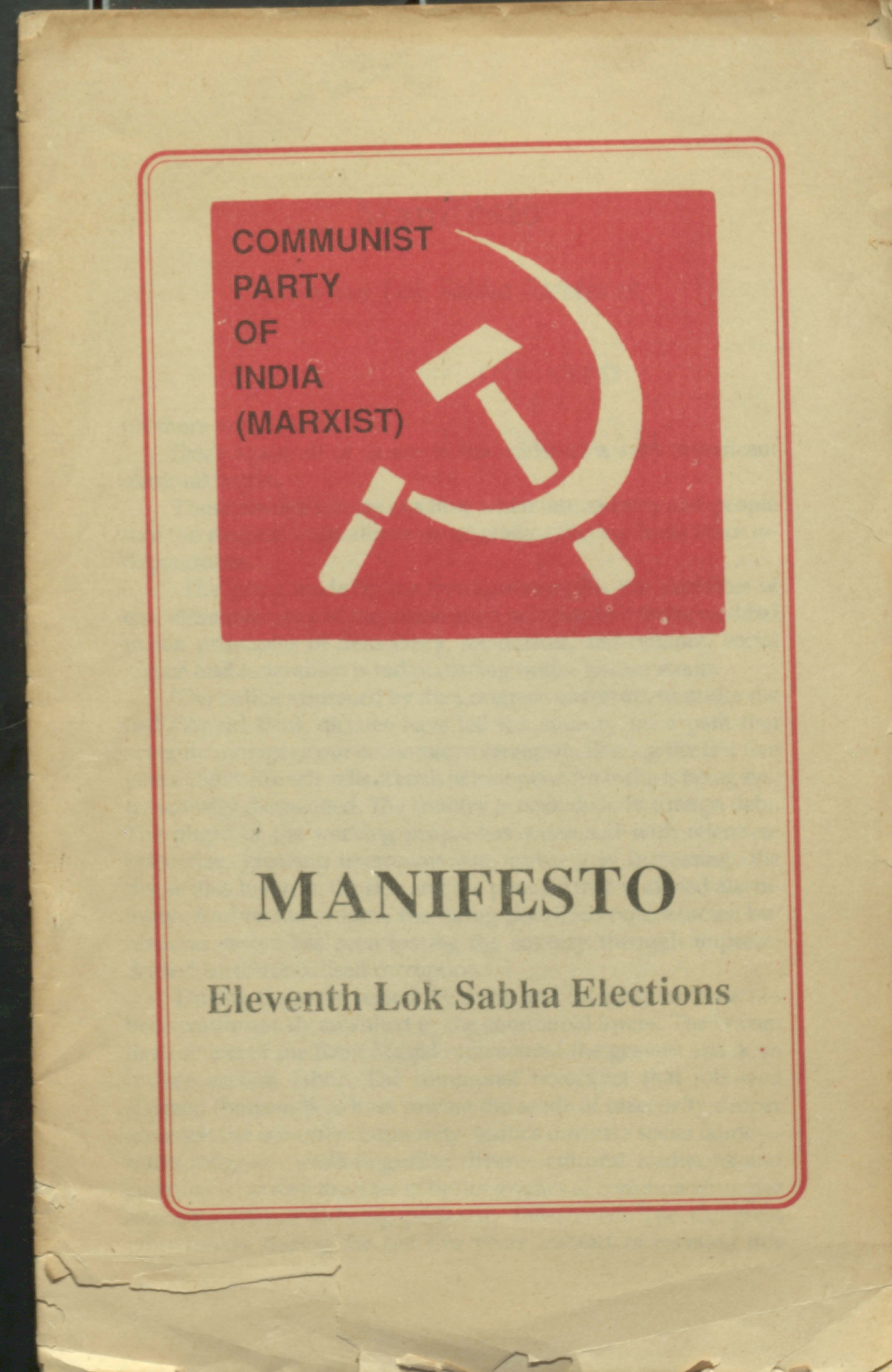 Manifesto 11th Loke Sabha Elections CPI(M)