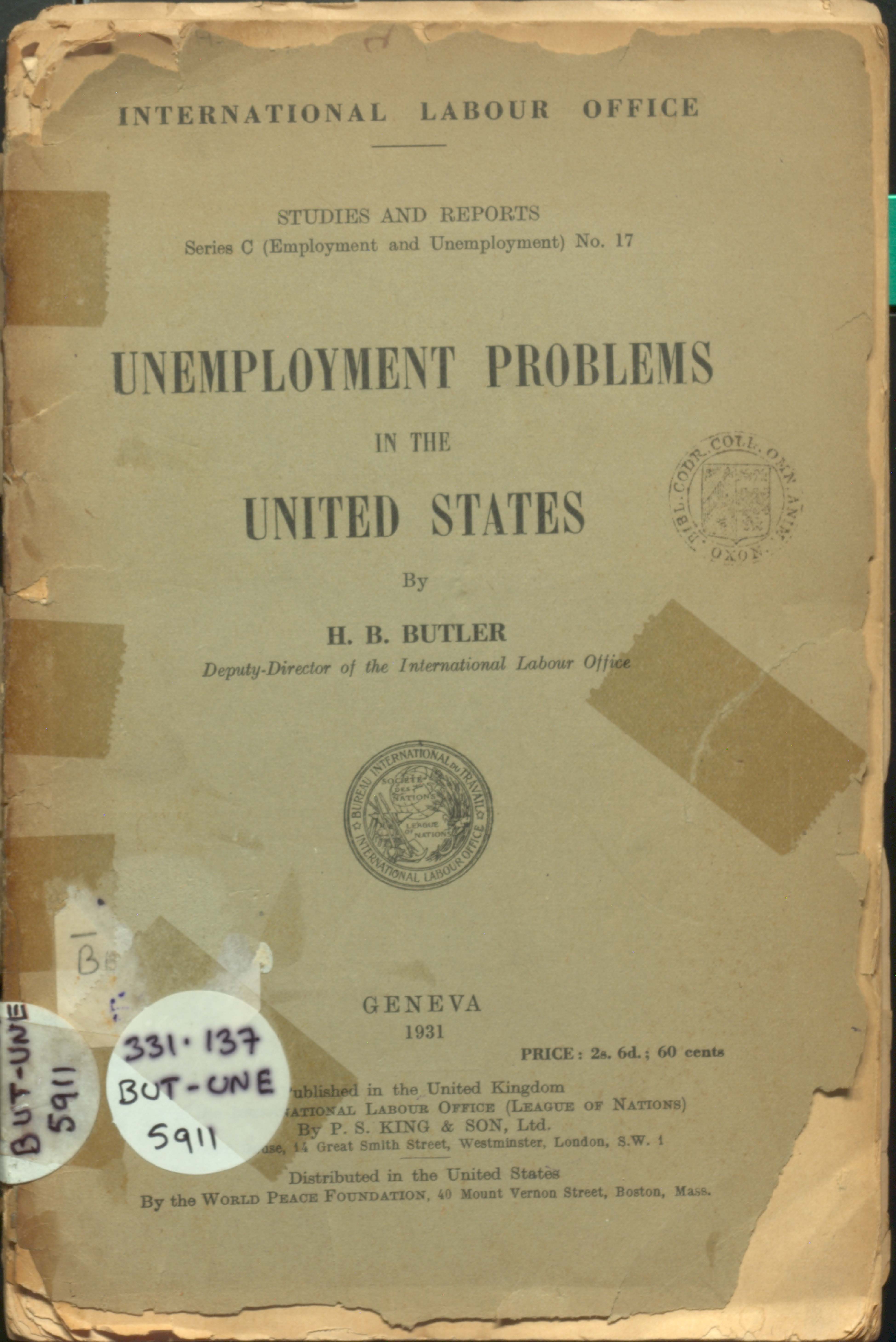 unemployment problems In The United States 